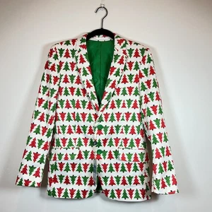 NWT  Couture Christmas Tree Blazer Jacket Green Red Glitter Holiday Party xs - Picture 1 of 10