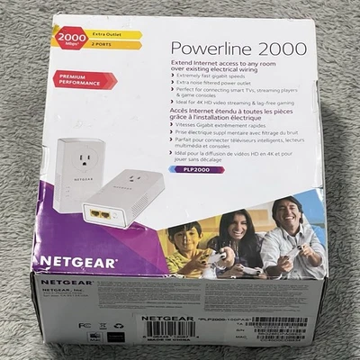 Netgear Powerline 2000 PLP2000 Extra Outlet 2-pack Wall Plug Network Adapter kit - Image 1 of 4