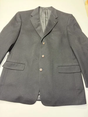 Loro Piana Dillards 100% 羊绒 3 纽扣 46L 黑色运动外套 (Rv) — 第 1/4 张图片