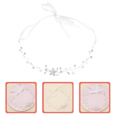  Copricapo del copricapo della sposa donna gocciolatura di cestino per la testa - Immagine 1 di 4