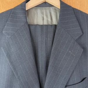 Tallia Uomo Suit Mens 42L Gray Pinstripe 3 Button 100% Wool Pants 40x30 Cuffed - Picture 1 of 21