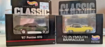Hot Wheels Classic 1970 Plymouth Barracuda y 1967 Pontiac GTO (Hills Exclu) (AA7 Foto 1 de 4