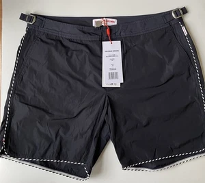 Pantaloncini da bagno ORLEBAR BROWN Bulldog blu navy a righe tubino taglia 34 $355 nuovi con etichette - Foto 1 di 12