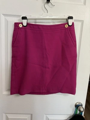 Falda corta Talbots rosa liso línea A para mujer 12 P botones dorados estilo marinero trabajo Foto 1 de 4