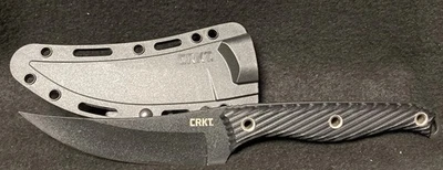 CRKT Clever Girl 2709 Fixed Blade Knife Black SK5 Carbon Steel G10 Handle Sheath - Image 1 of 4