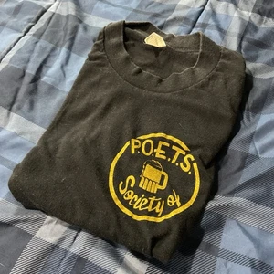 True Vintage Single-Stitch Velva Sheen 70s/80s Society of P.O.E.T.S. Tee - Picture 1 of 6