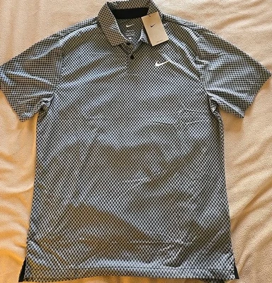 Polo de golf Nike Dri Fit gris estampado para hombre talla M Foto 1 de 4