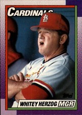 1990 Topps Whitey Herzog #261 St. Louis Cardinals