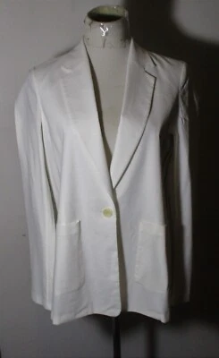 Silk & Linen THEORY White Silk & Linen Jacket Size 4 NWOT - Image 1 of 4