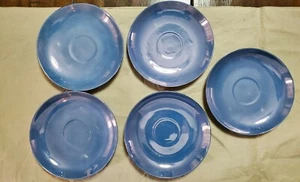 Vintage Set Of 5 Japan Blue Violet China Tea Plate 6" - Picture 1 of 2