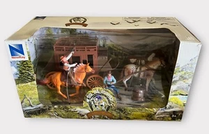NewRay The Big Country Western Play Set Plastic Stagecoach Cowboys Horses Boxed - Picture 1 of 9