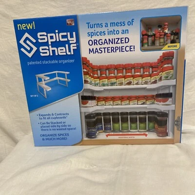 Juego de 2 estantes expandibles y organizadores de despensa apilables Spicy Shelf Foto 1 de 4