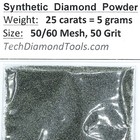 TechDiamondTools Diamond Powder 50 Grit 300-250 Microns, 25 Carats = 5 Grams