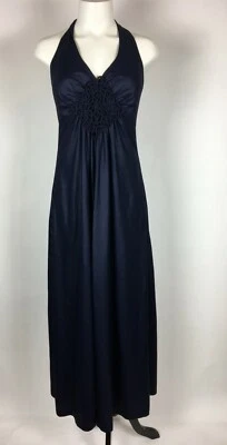 TRINA TURK Los Angeles Navy blue Halter tie Long gown dress 2 - Image 1 of 4