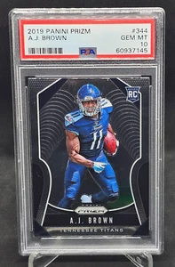 A.J. BROWN 2019 PANINI PRIZM ROOKIE CARD #344 PSA 10 GEM MINT - Picture 1 of 3