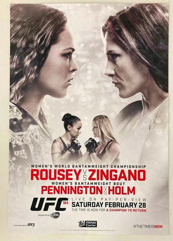 UFC 184 Event Exclusive Poster, Ronda Rousey, Cat Zingano, Holly Holm, 27x39 Cover