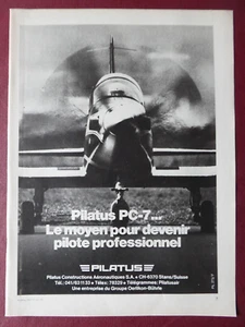 12/1979 PUB PILATUS PC-7 TURBO TRAINER FLUGZEUG ORIGINAL FRANZÖSISCHE ANZEIGE - Bild 1 von 1
