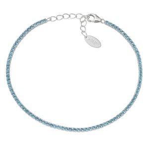Armband Tennis Damen Silber 925 Amen Mit Zirkone Blau BT1BAZ17 - Bild 1 von 1