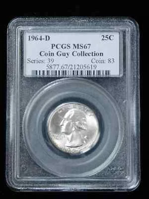 1964-D 25c Washington Silver Quarter - PCGS MS67 - Image 1 of 4