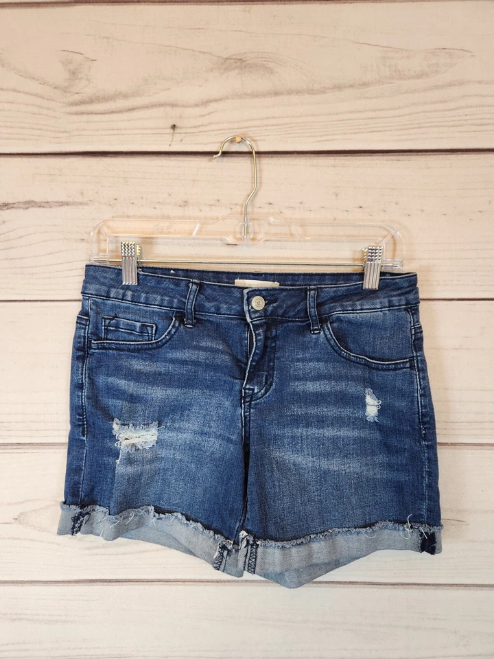 Pantalones cortos de mezclilla Altard State para mujer azules recortados enrollables lavado medio talla 24 Foto 1 de 4