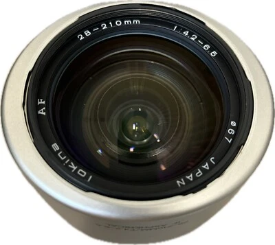 Tokina AF 28-210mm 4.2-6.5 with Hood Silver For Nikon BRAND NEW OLD STOCK - Image 1 of 4