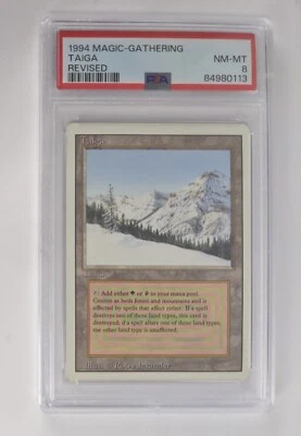 MTG 1994 Taiga Revised PSA 8 Magic The Gathering Dual Land  - Image 1 of 3