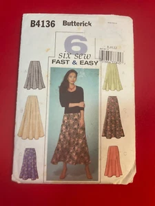 Butterick 4136, Size 8-12, Misses' Skirt, Uncut - Picture 1 of 2