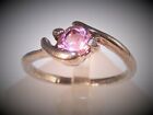 18Kt Wgp Pink Aaa Grade Cubic Zirconia Solitaire Ring Size 7 - Free Post