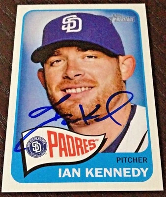 Ian Kennedy - 2014 Topps Heritage Signed Autograph Auto Card #193 (Padres) - Image 1 of 2