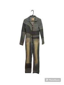 Vintage Y2K Overall Denim Jumpsuit M Jeans Hose Patchwork Utility Festival - Bild 1 von 16