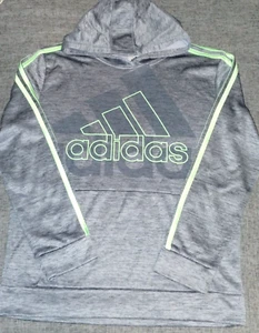Adidas Gray & Lime Neon Green Pullover Hoodie Size XL(18/20) - Picture 1 of 6