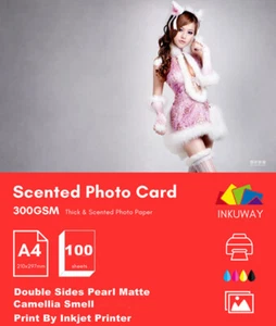 A4 Double Side Pearl Matt Thick Photo Paper Perfume Camellia 300Gsm 100Sheets - Picture 1 of 8