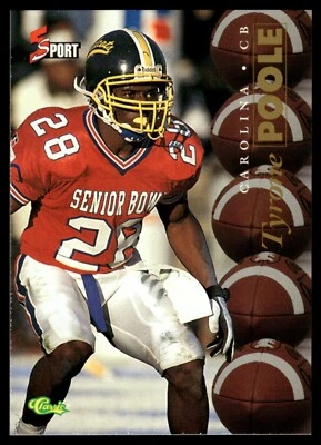 1995 Classic 5-Sport #64 Tyrone Poole Rookie Carolina Panthers - Image 1 of 2