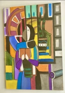 Vintage Painting Drawing Signed Fernand Leger From Museum Of Modern Art New York - Picture 1 of 3