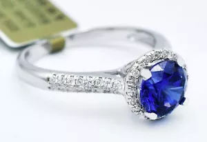 TANZANITE 2.80 Cts & WHITE SAPPHIRE RING .925 Sterling Silver - NEW WITH TAG - Picture 1 of 4