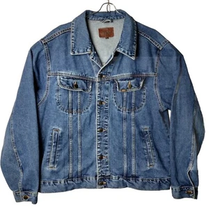 Giacca Lee uomo L blu denim jeans abbottonata camionista colletto - Foto 1 di 5