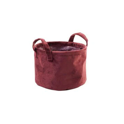 Topf Samt Beutel Übertopf mit Griff | Bordeaux | 20 x 16 cm - Bild 1 von 3