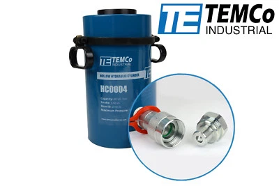 TEMCo Hollow Hydraulic Cylinder Ram 60 TON 4 In Stroke 5 YEAR Warranty