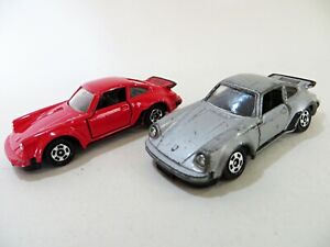 2x TOMY TOMICA 269 'PORSCHE 911 930 TURBO'. SILVER & RED. 1:61. GOOD/VERY GOOD