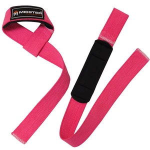 MEISTER PINK WEIGHT LIFTING STRAPS - NEOPRENE-PADDED Women's MMA NO-SLIP PAIR - Picture 1 of 2