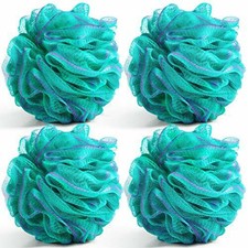 Bath Shower Loofah Sponge Pouf Body Scrubber Exfoliator 4 Pack