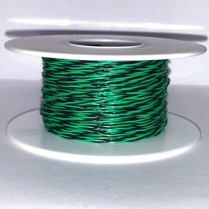 Twisted Pair 30 AWG Solid Tefzel Wire Green/Black MIL-W-81822/13 100 ft. Spool - Picture 1 of 1
