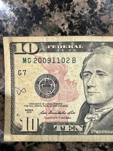 Birthday Anniversary Note  $10 November 2 2009 Fancy Serial # MG 20091102 - Picture 1 of 4