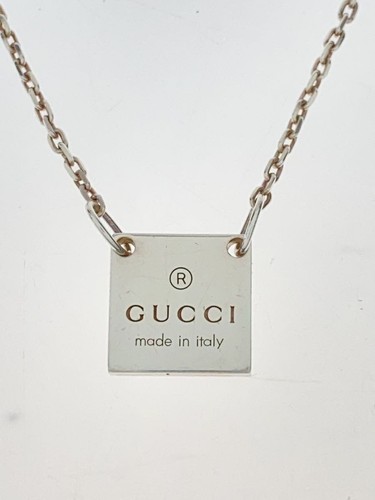 GUCCI collana placca quadrata SV925 argento con top per uomo usata