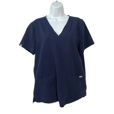 Blusa Médica Figs Tech Collection L Grande Azul Marino Cuello en V Bolsillos Uniforme para Mujer Foto 1 de 4