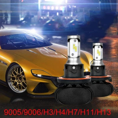 2x 15000LM LED CSP High Power Headlight Bulbs 50W 6500K - Image 1 of 3