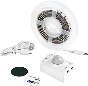 Motion LED Strip Cupboard Wardrobe Closet Light USB Rechargeable Under Bed Co... - Picture 1 of 8