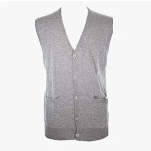 Shephe 100% Cachemira Gris Claro Tejido Fino Chaleco Cárdigan Talla L - Imagen 1 de 7