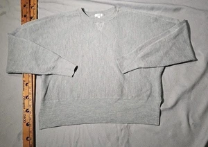 Camisa Vince Mujer Pequeña Gris Lana Seda Tejido Térmico Elastizada Informal Preppy - Imagen 1 de 12