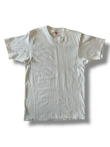 Vintage 70s Hanes Blank White Single Stitch Crewneck T Shirt NWOT Size Medium - Picture 1 of 17